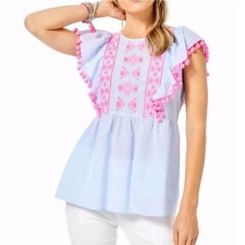 Lilly Pulitzer Embroidered Women's Top Xxs